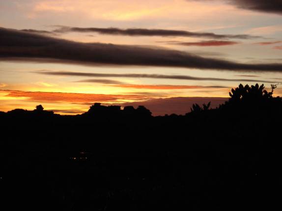 Pôr-do-sol na primeira noite no topo do Monte Roraima, na  Venezuela, em 2007